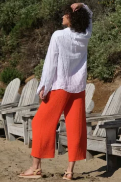 Velvet By Graham & Spencer Womens RAVYN COTTON GAUZE WIDE LEG PANT