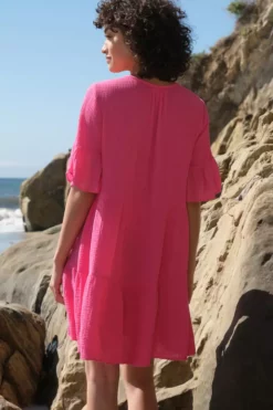 Velvet By Graham & Spencer BRIANNE COTTON GAUZE TIERED DRESS Womens