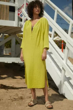 Velvet By Graham & Spencer CHRISTELLE COTTON GAUZE MIDI DRESS