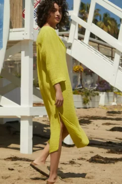 Velvet By Graham & Spencer CHRISTELLE COTTON GAUZE MIDI DRESS