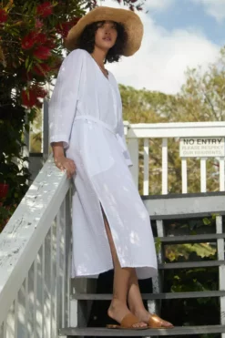 Velvet By Graham & Spencer CHRISTELLE COTTON GAUZE MIDI DRESS