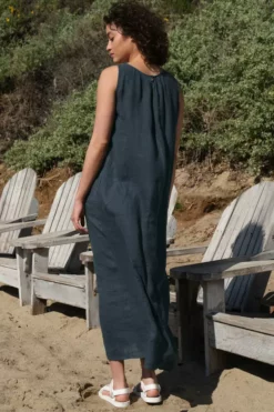 Velvet By Graham & Spencer Womens ACADIA LINEN MAXI DRESS