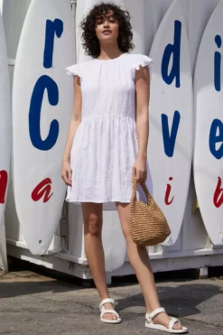 Velvet By Graham & Spencer Womens EVONNE LINEN DRESS