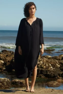 Velvet By Graham & Spencer CHRISTELLE COTTON GAUZE MIDI DRESS