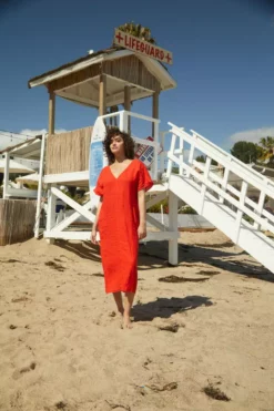 Velvet By Graham & Spencer YANA LINEN CAFTAN DRESS