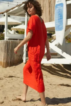 Velvet By Graham & Spencer YANA LINEN CAFTAN DRESS