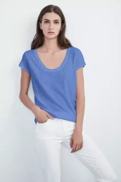 Velvet By Graham & Spencer KIRA ORIGINAL SLUB SCOOP NECK TEE Womens