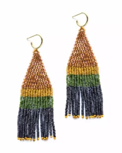 FRANJA BEADED FRINGE EARRINGS BY BLUMA PROJECT Womens 34 FRANJA BEADED FRINGE EARRINGS BY BLUMA PROJECT Womens