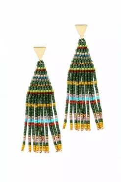 Velvet By Graham & Spencer LIYA BEADED FRINGE EARRINGS BY BLUMA PROJECT