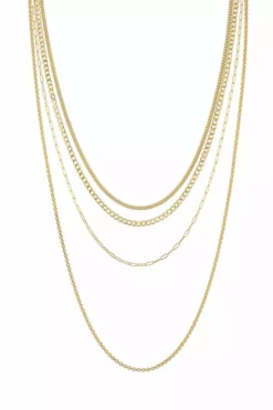 Velvet By Graham & Spencer Womens MULTI LAYER CHAIN IN GOLD BY SLOAN