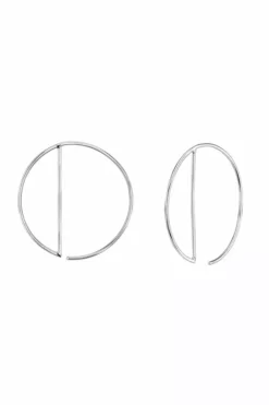 Velvet By Graham & Spencer OPEN CRESCENT HOOPS IN SILVER BY SLOAN