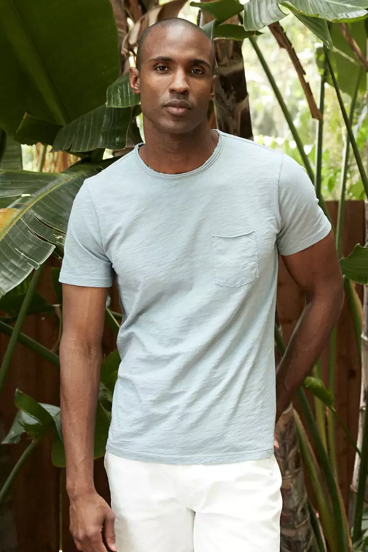 Velvet By Graham & Spencer Mens CHAD RAW EDGE COTTON SLUB POCKET TEE 1 Velvet By Graham & Spencer Mens CHAD RAW EDGE COTTON SLUB POCKET TEE