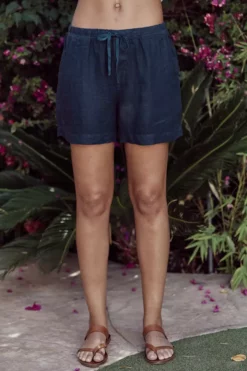 Velvet By Graham & Spencer Womens TAMMY DRAWSTRING LINEN SHORT