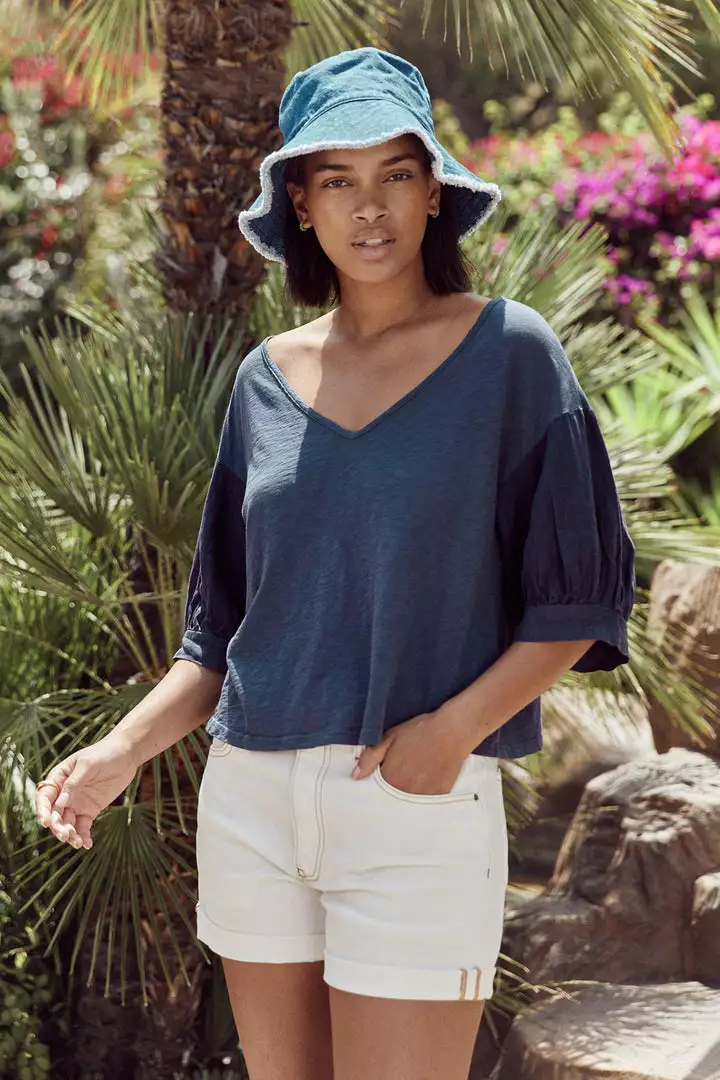 Velvet By Graham & Spencer CLAUDIA PUFF SLEEVE TEE Womens 1 Velvet By Graham & Spencer CLAUDIA PUFF SLEEVE TEE Womens