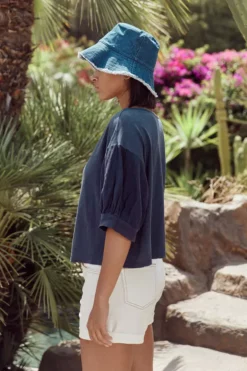 Velvet By Graham & Spencer CLAUDIA PUFF SLEEVE TEE Womens 6 Velvet By Graham & Spencer CLAUDIA PUFF SLEEVE TEE Womens