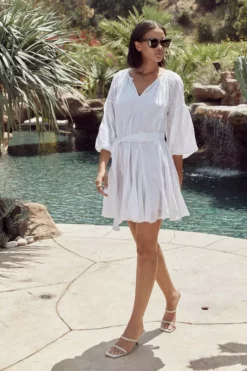 Velvet By Graham & Spencer Womens GRACIE COTTON EYELET DRESS