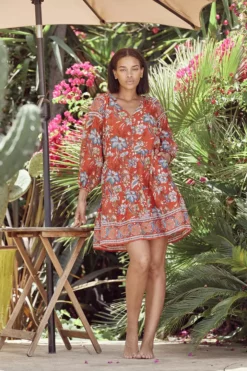 Velvet By Graham & Spencer Womens LILAH PRINTED TIERED DRESS