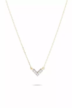 SUPER TINY PAVÉ V NECKLACE By ADINA REYTER