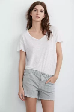 Velvet By Graham & Spencer Womens CINDY FRAYED HEM BOYFRIEND SHORTS