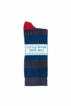 Velvet By Graham & Spencer STRIPED RIB CREW SOCK BY LITTLE RIVER SOCK MILL Accessories