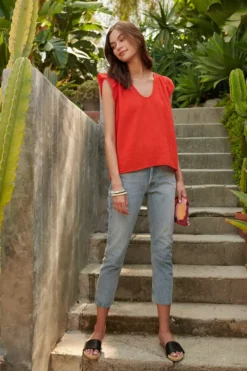 Velvet By Graham & Spencer BREANNA COTTON GAUZE TOP Womens 18 Velvet By Graham & Spencer BREANNA COTTON GAUZE TOP Womens