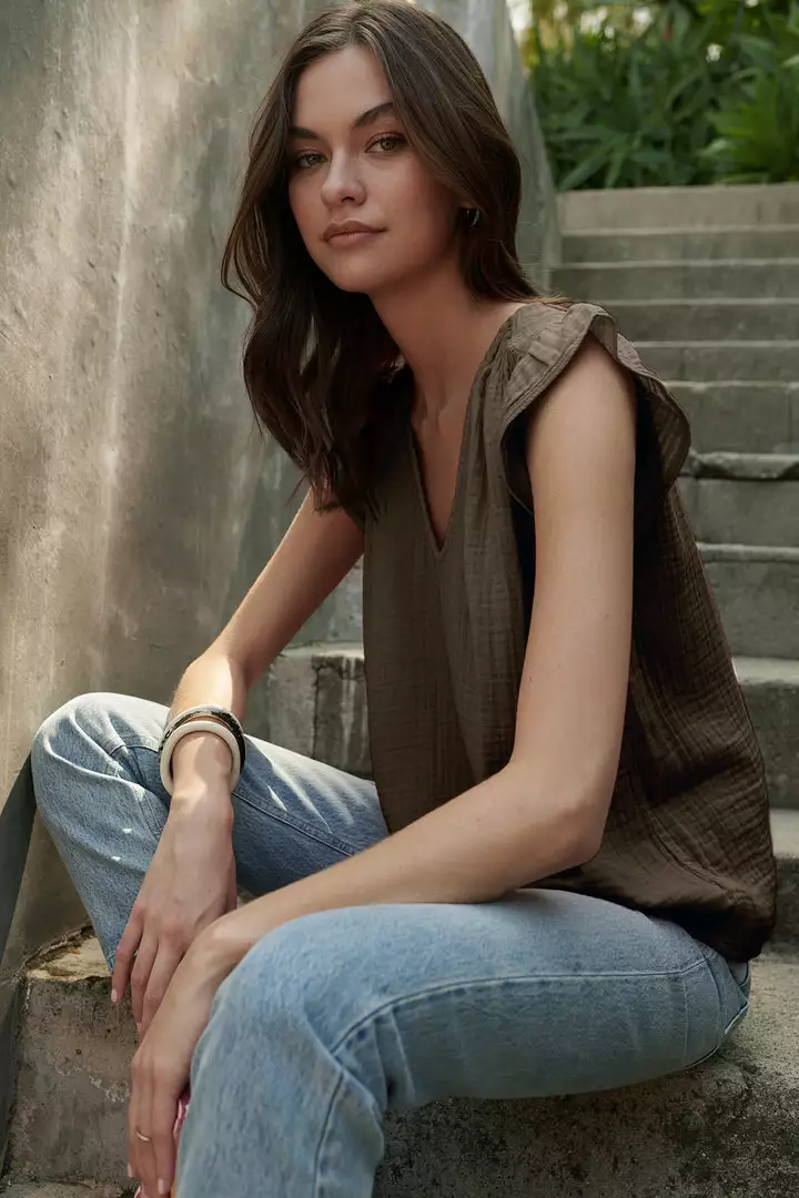 Velvet By Graham & Spencer BREANNA COTTON GAUZE TOP Womens 2 Velvet By Graham & Spencer BREANNA COTTON GAUZE TOP Womens