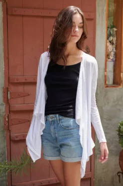 Velvet By Graham & Spencer Womens ALIZA RIBBED COTTON LAYERING TANK