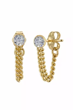 Sloan Studio Accessories CZ BEZEL CHAIN HUGGIES BY SLOAN