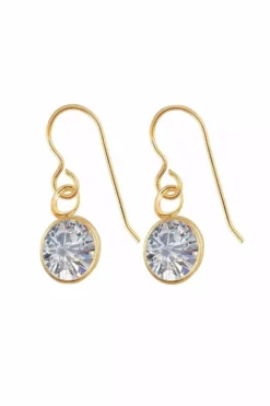 Sloan Studio CZ BEZEL DROP EARRINGS BY SLOAN
