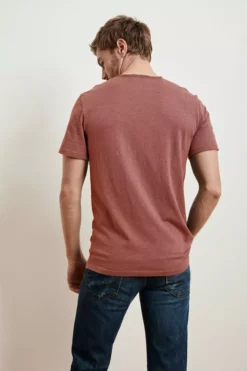 Velvet By Graham & Spencer Mens CHAD RAW EDGE COTTON SLUB POCKET TEE 105 Velvet By Graham & Spencer Mens CHAD RAW EDGE COTTON SLUB POCKET TEE