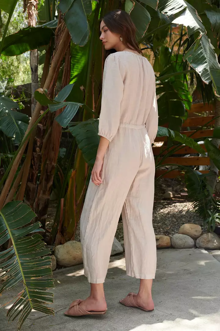 Velvet By Graham & Spencer DIONNE LINEN JUMPSUIT Womens 3 Velvet By Graham & Spencer DIONNE LINEN JUMPSUIT Womens