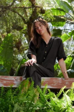 Velvet By Graham & Spencer ELIA COTTON GAUZE JUMPSUIT Womens