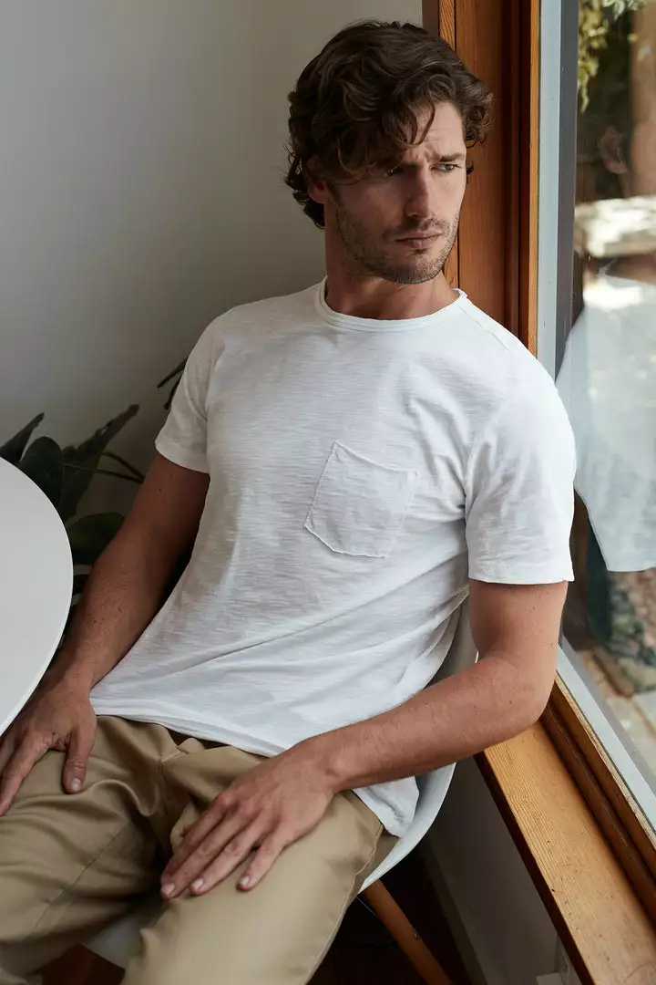 Velvet By Graham & Spencer Mens CHAD RAW EDGE COTTON SLUB POCKET TEE 7 Velvet By Graham & Spencer Mens CHAD RAW EDGE COTTON SLUB POCKET TEE