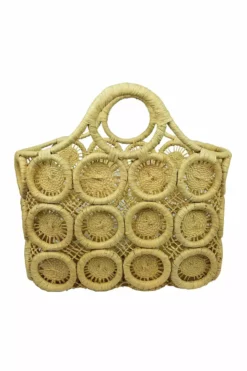 Velvet By Graham & Spencer MACRAME SMALL STRAW TOTE