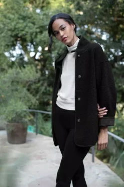 Velvet By Graham & Spencer Womens ALBANY REVERSIBLE LUX SHERPA COAT