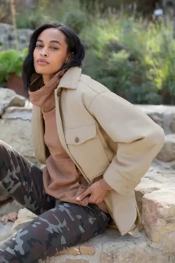 Velvet By Graham & Spencer ORA FUNNEL NECK HOODIE Womens