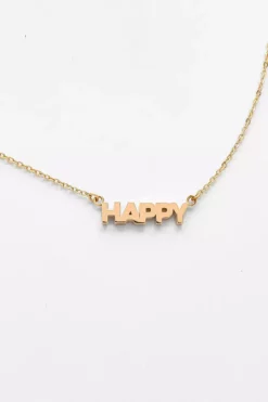 Womens HAPPY SCRIPT NECKLACE BY THATCH