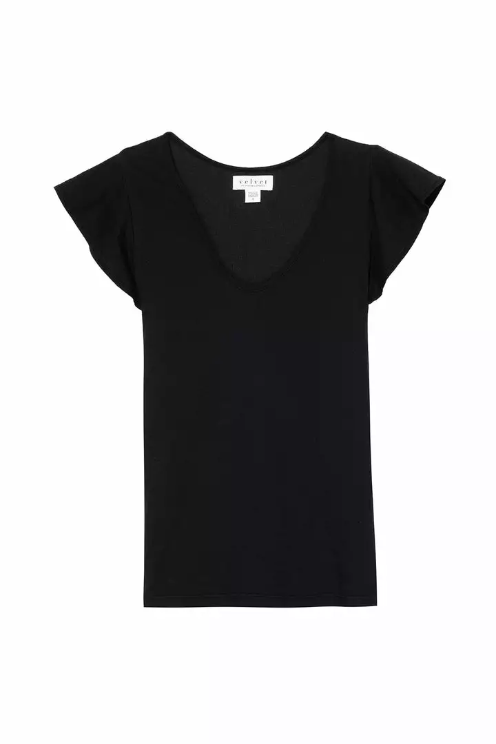 Velvet By Graham & Spencer RASHIDA SCOOP NECK TEE Womens 7 Velvet By Graham & Spencer RASHIDA SCOOP NECK TEE Womens