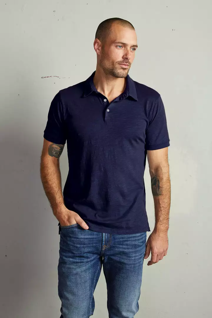 Velvet By Graham & Spencer RANDALL COTTON SLUB POLO Mens 19 Velvet By Graham & Spencer RANDALL COTTON SLUB POLO Mens