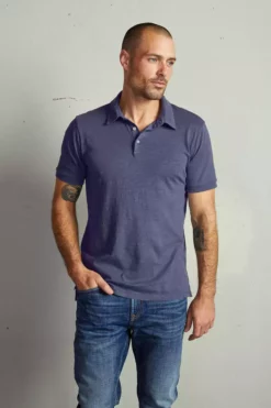 Velvet By Graham & Spencer RANDALL COTTON SLUB POLO Mens 40 Velvet By Graham & Spencer RANDALL COTTON SLUB POLO Mens