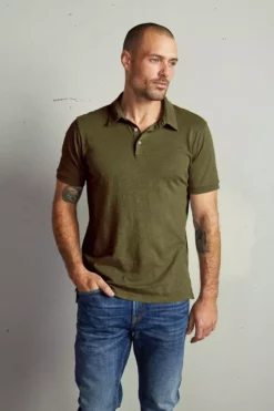 Velvet By Graham & Spencer RANDALL COTTON SLUB POLO Mens