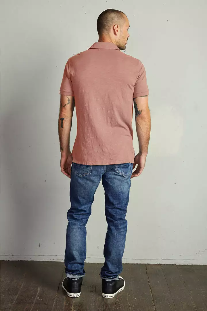 Velvet By Graham & Spencer RANDALL COTTON SLUB POLO Mens 27 Velvet By Graham & Spencer RANDALL COTTON SLUB POLO Mens
