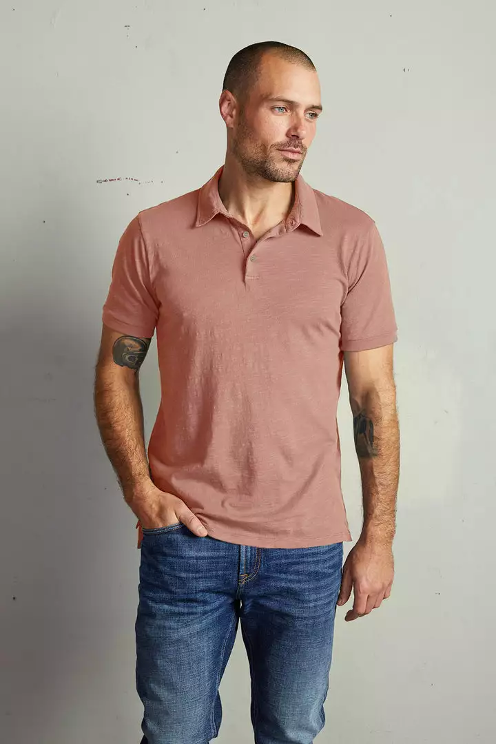 Velvet By Graham & Spencer RANDALL COTTON SLUB POLO Mens 26 Velvet By Graham & Spencer RANDALL COTTON SLUB POLO Mens