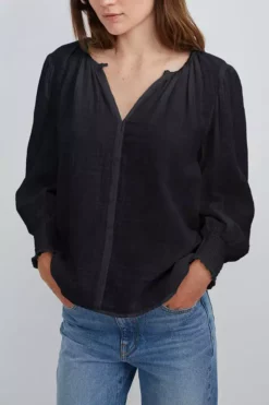 Velvet By Graham & Spencer RYLEE COTTON GAUZE BLOUSE 8 Velvet By Graham & Spencer RYLEE COTTON GAUZE BLOUSE