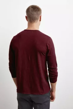 Velvet By Graham & Spencer SIMEON RAW EDGE COTTON SLUB TEE