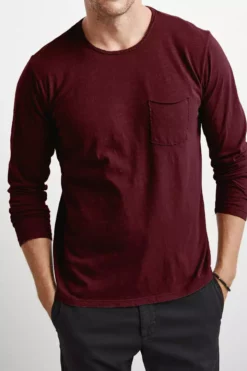 Velvet By Graham & Spencer SIMEON RAW EDGE COTTON SLUB TEE