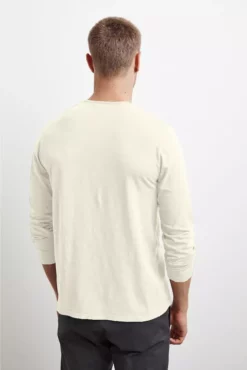 Velvet By Graham & Spencer SIMEON RAW EDGE COTTON SLUB TEE