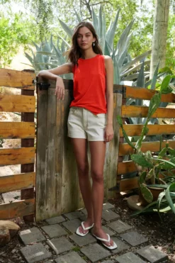 Velvet By Graham & Spencer TAURUS COTTON SLUB TANK 100 Velvet By Graham & Spencer TAURUS COTTON SLUB TANK