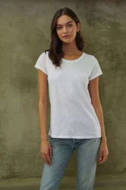 Velvet By Graham & Spencer TILLY ORIGINAL SLUB CREW NECK TEE Womens