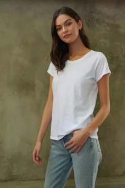 Velvet By Graham & Spencer TILLY ORIGINAL SLUB CREW NECK TEE Womens